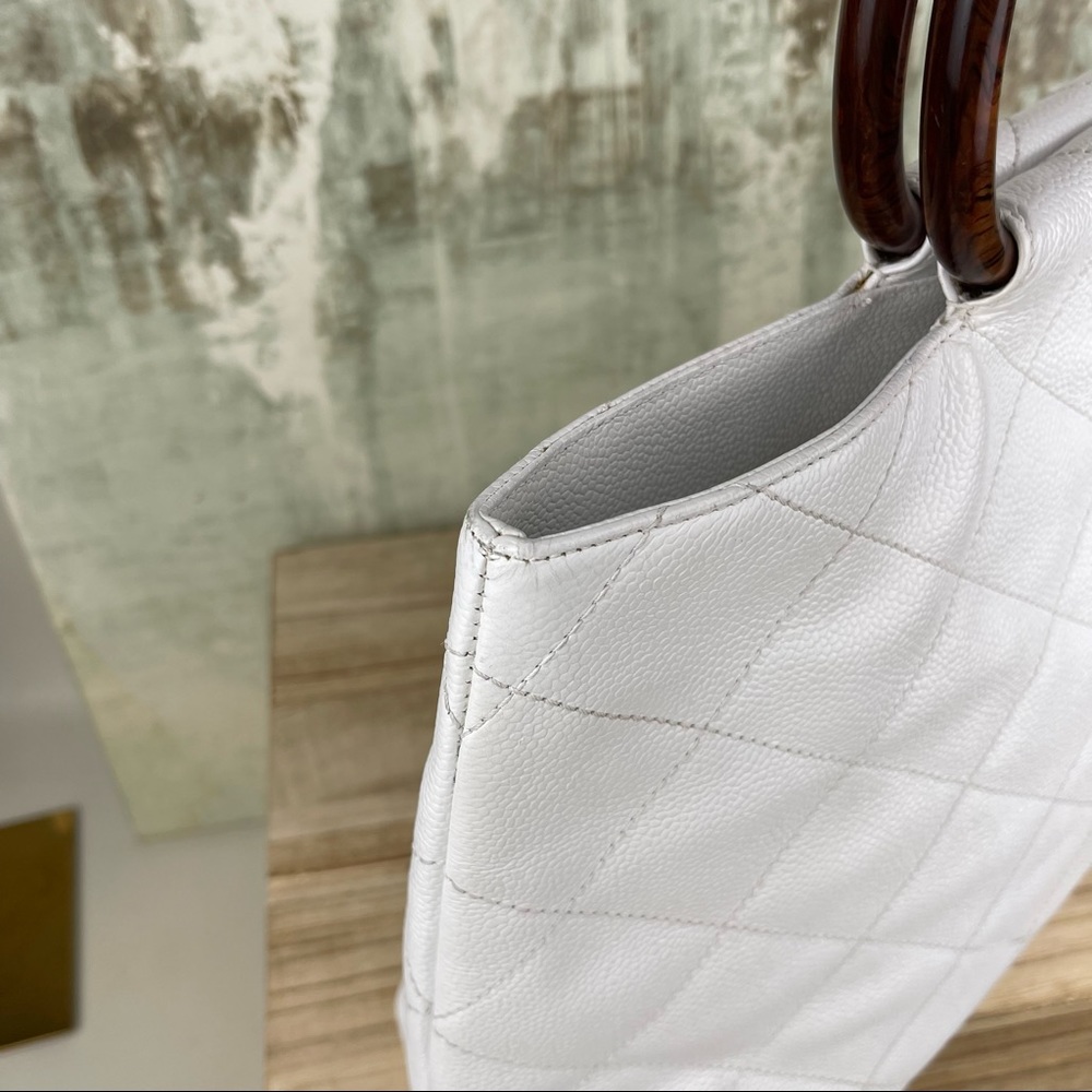 Chanel Woden CC Caviar White Bag - Picture 8 of 16